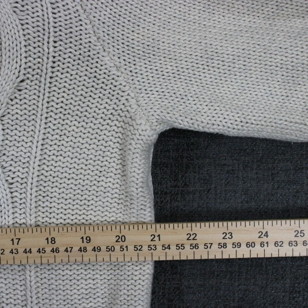 Banana Republic Mens Large Cream Cable Knit Cotton Mock Neck Button Sweater